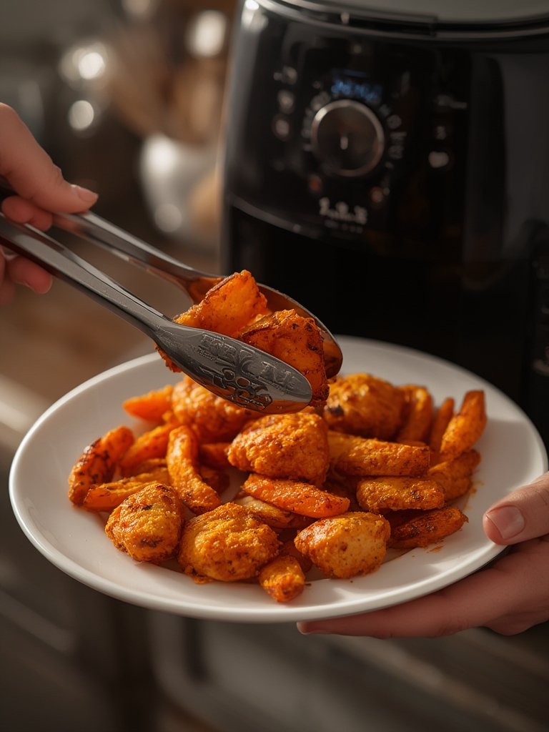 compact air fryer on countertop with digital display