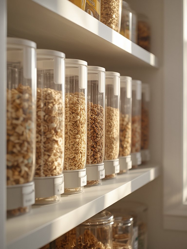 airtight storage seal in cereal dispenser closeup