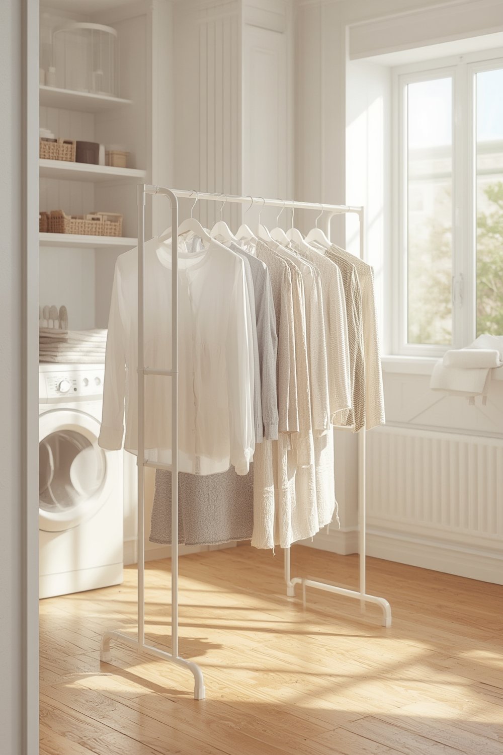 laundry rack in use - drying clothes indoors