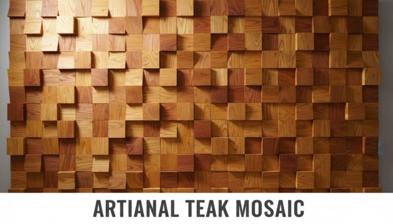 Artisanal Teak Mosaic