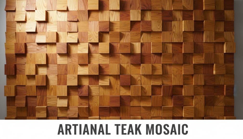 Artisanal Teak Mosaic
