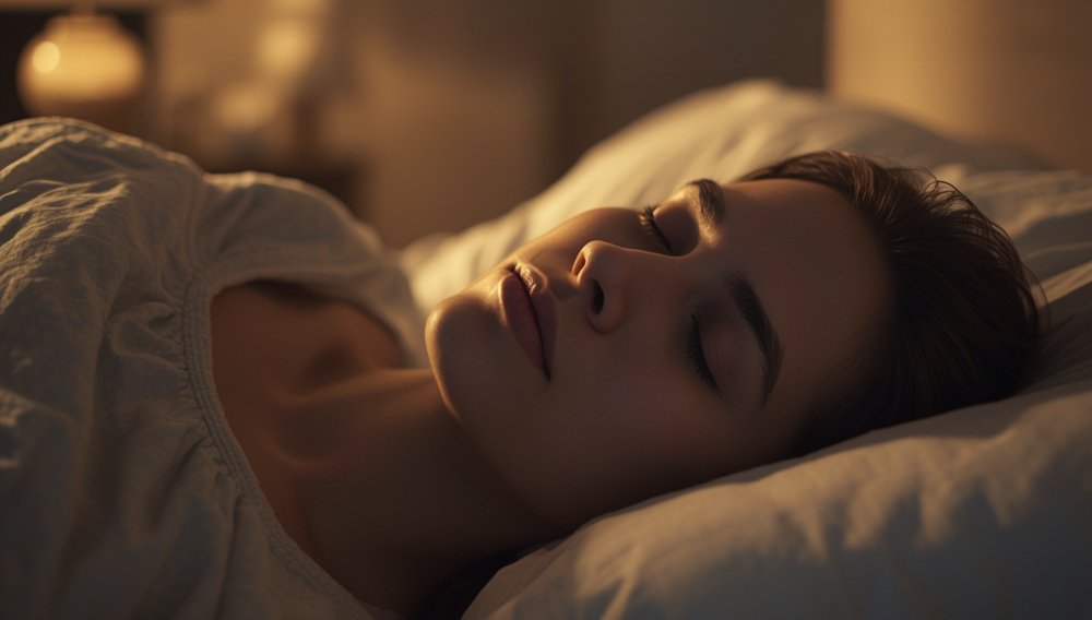 A person applying Mouth Tape for Sleep before bed.