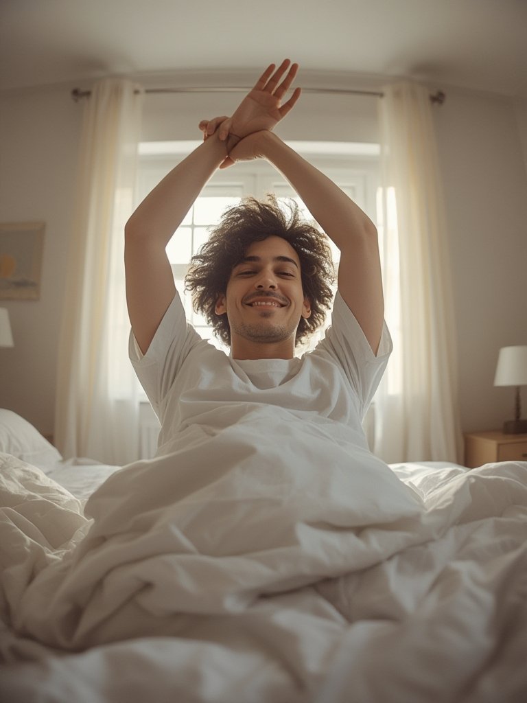 A person sleeping peacefully, indicating successful use of nasal breathing strips.