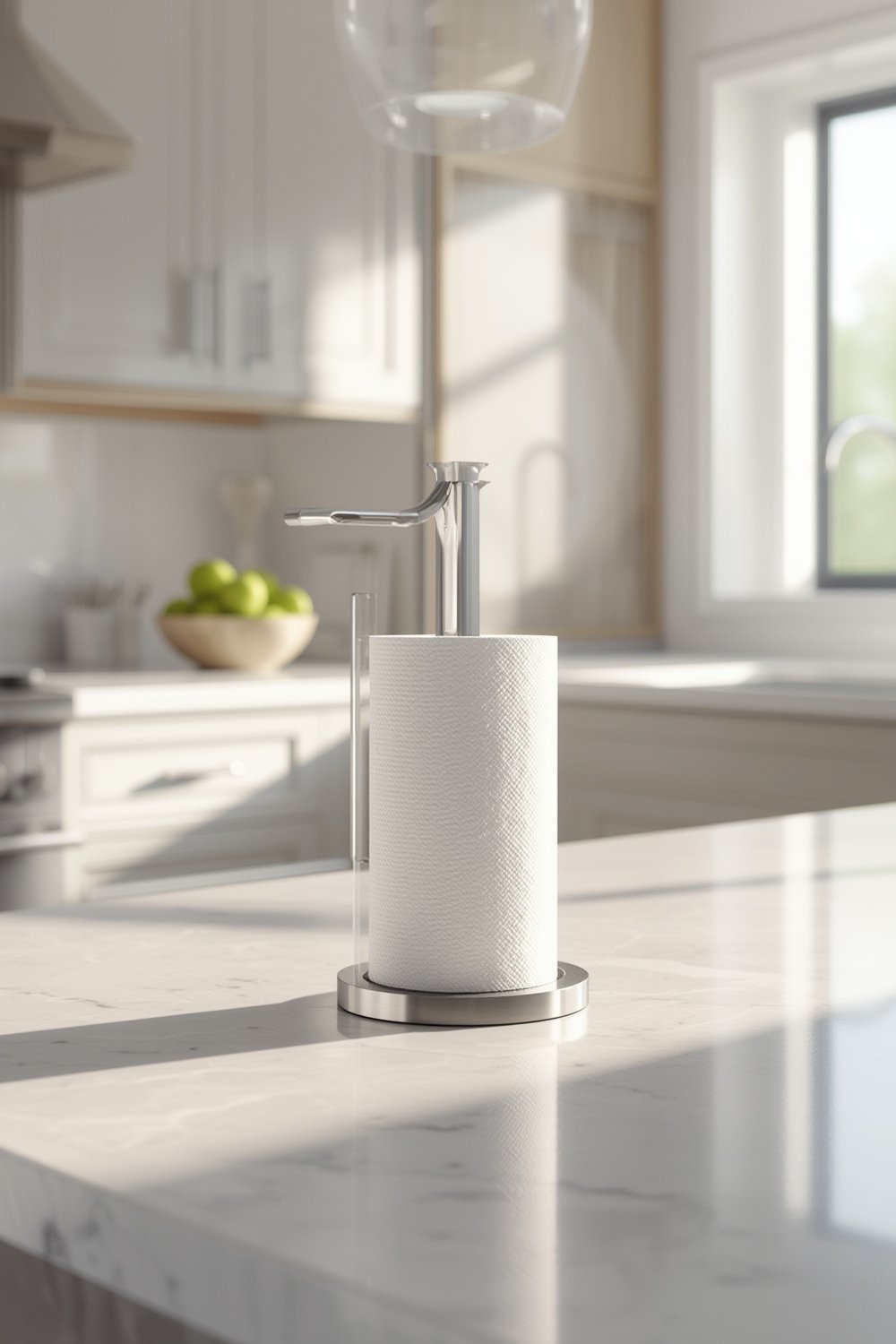 paper holder for kitchen countertop with jumbo roll, weighted base and no skid base