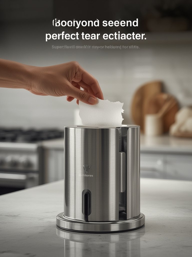 perfect tear paper holder showing weighted base performance and easy refill feature