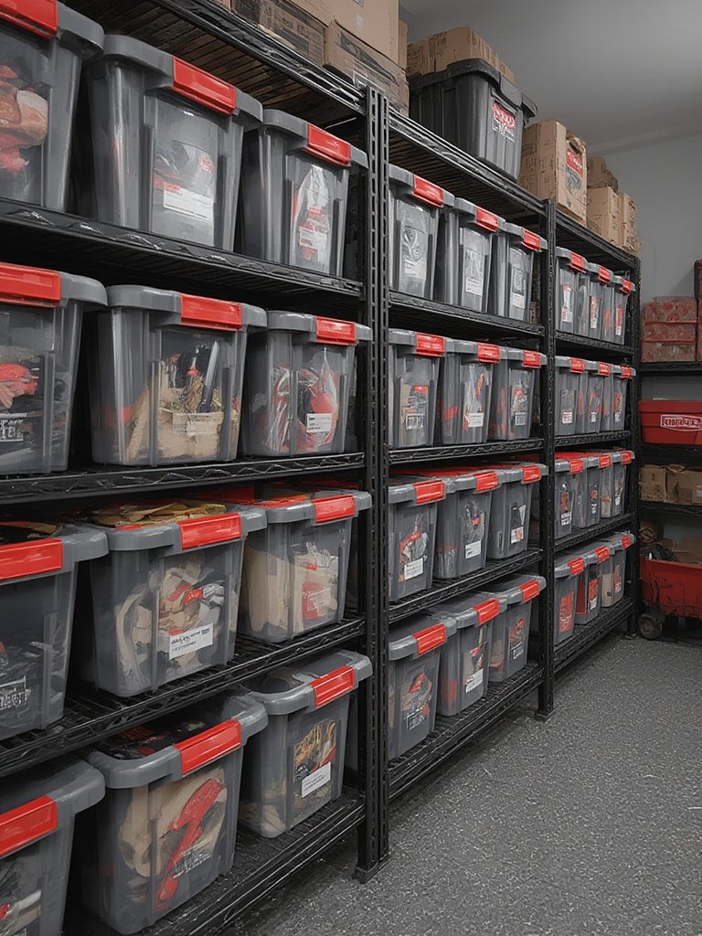 plastic totes used as lidded containers for versatile home and garage organization