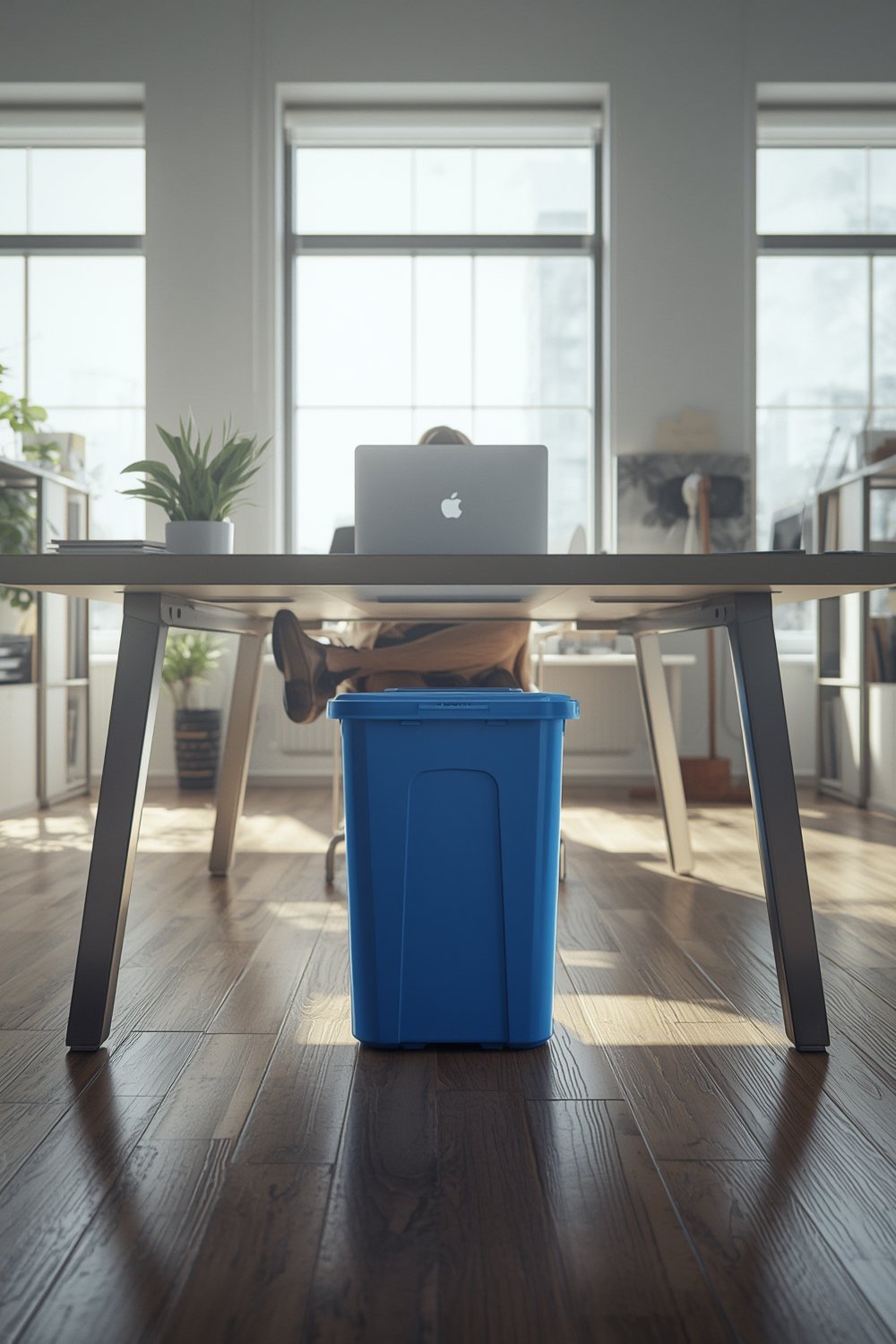 recycling bin for small spaces under desk