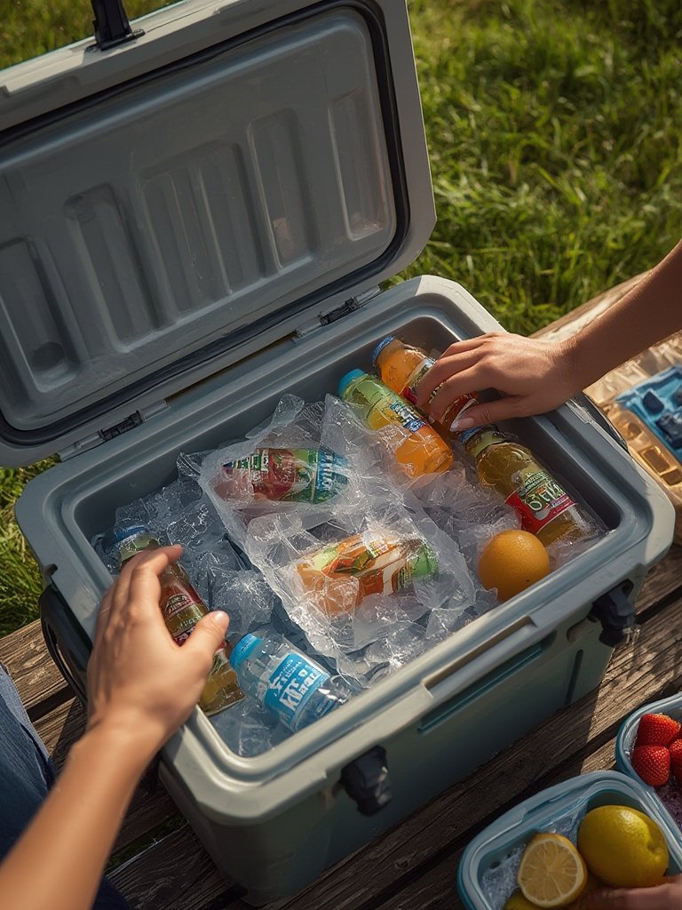 reusable ice packs being cleaned - xl slim ice packs for lunch box ice and camping ice