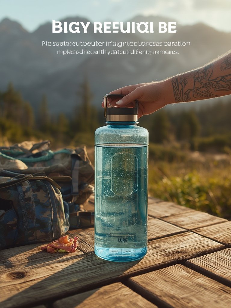 square water bottle BPA bottle integrated handle space saving design