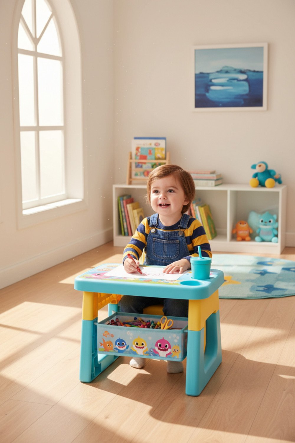 Baby Shark Chair Desk display