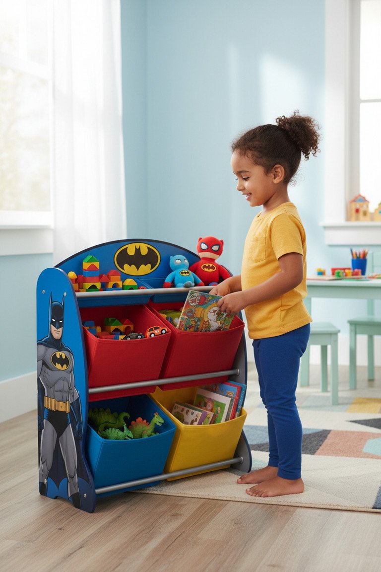 Close up of Batman Toy Organizer details