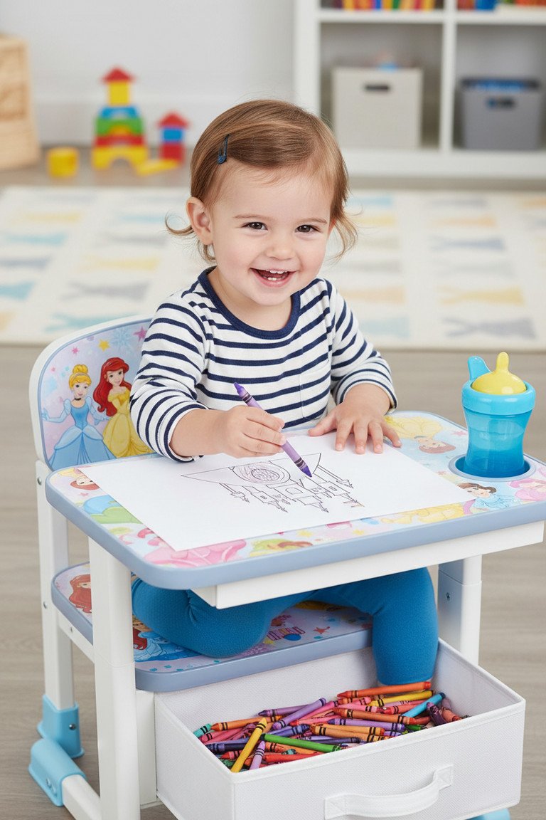 Close up of Princess chair desk details