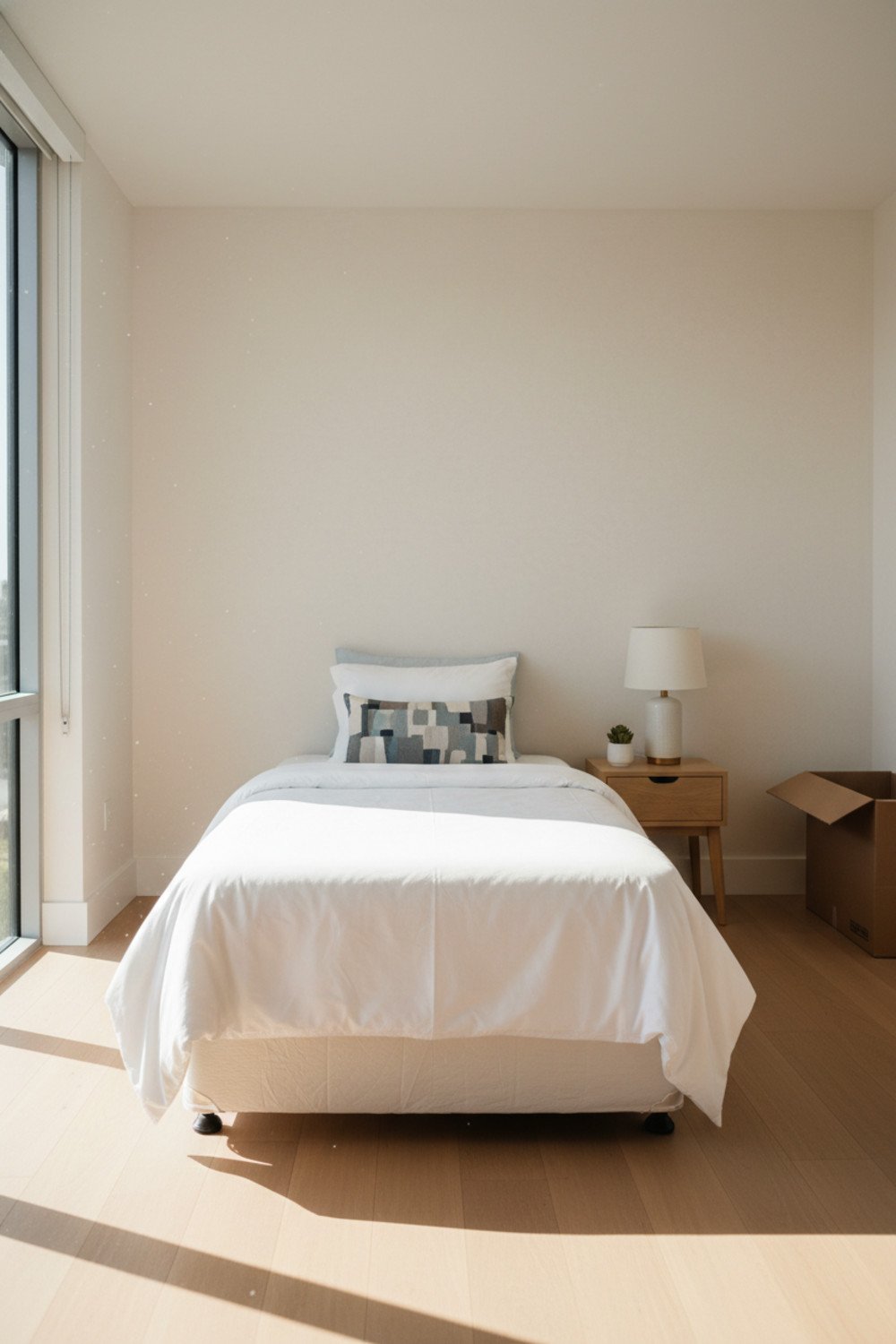 Twin Mattress display in a guest bedroom