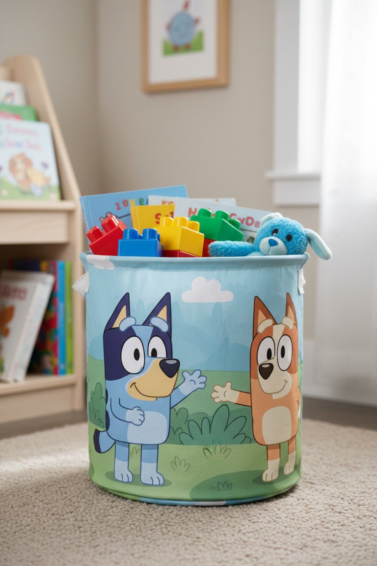 Close up of Bluey Hamper details