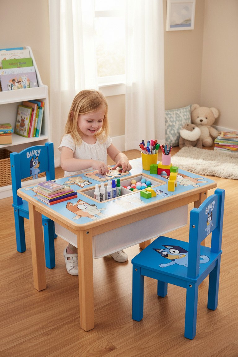 Bluey Table with Storage: Practical Review (2026) 2 Close up of Bluey Table details