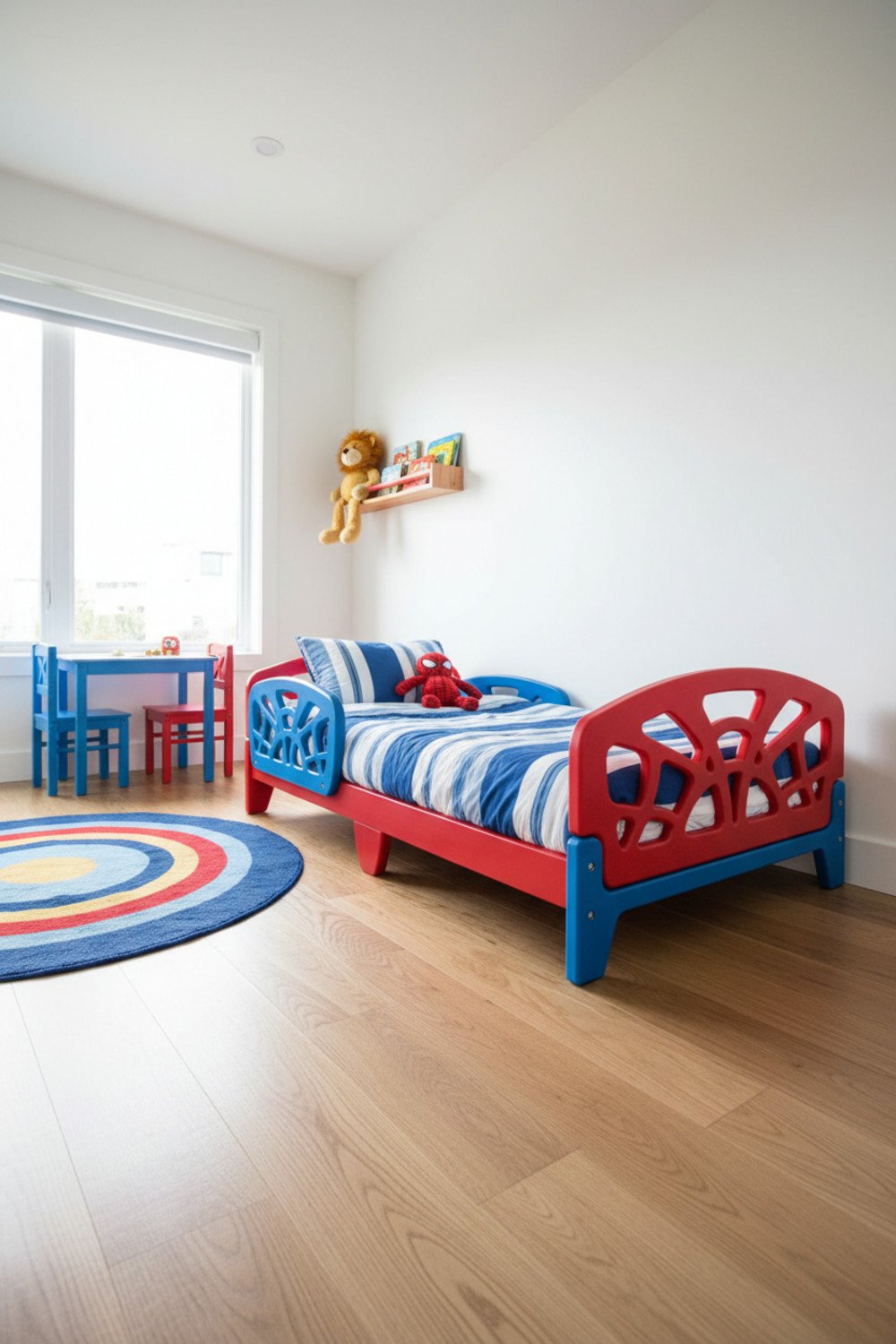 plastic toddler bed display