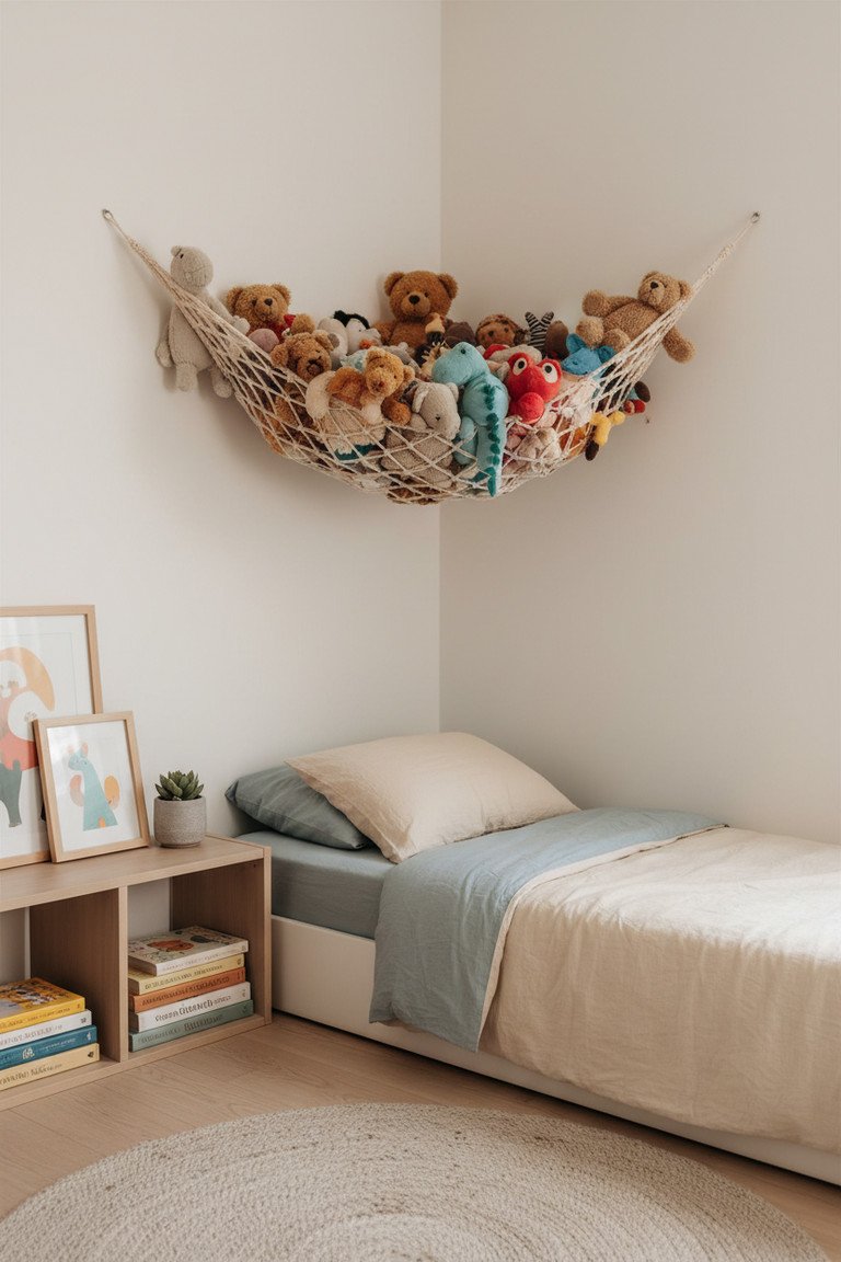 Close up of stuffed animal hammock details