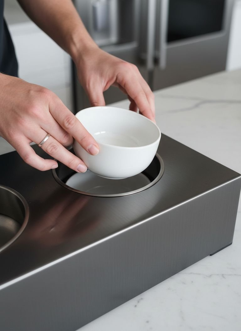 A side-by-side comparison of a Japandi-style light wood pet feeder and a Mid-Century Modern dark wood feeder, showing how each integrates with its respective decor.